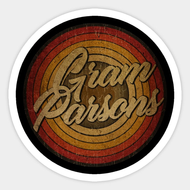 Gram Parsons,circle vintage retro faded Sticker by arjunthemaniac